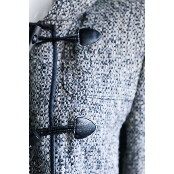 Sportmax Tweed Toggle Buttons Hooded Fall Wool Coat 14/L - Picture 5 of 15